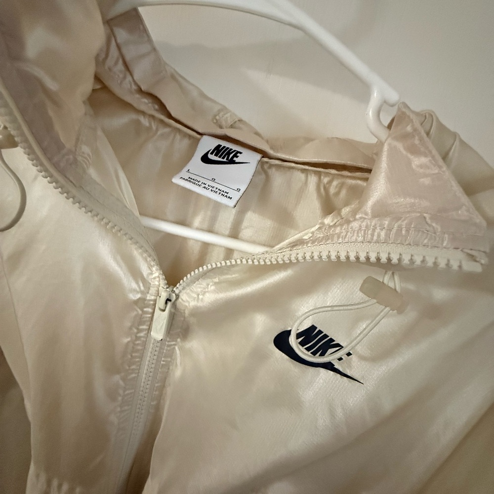Nike Women's Light Cream Bomber Jacket with Logo